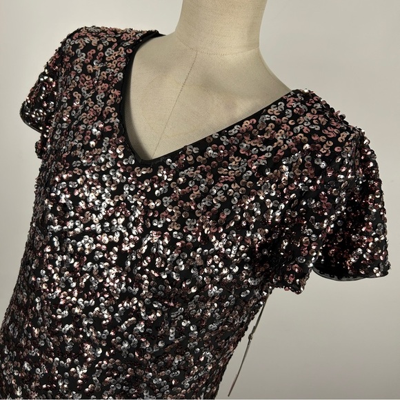 Vince Camuto Sparkling Black and Pink Mini Dress - Picture 3 of 15